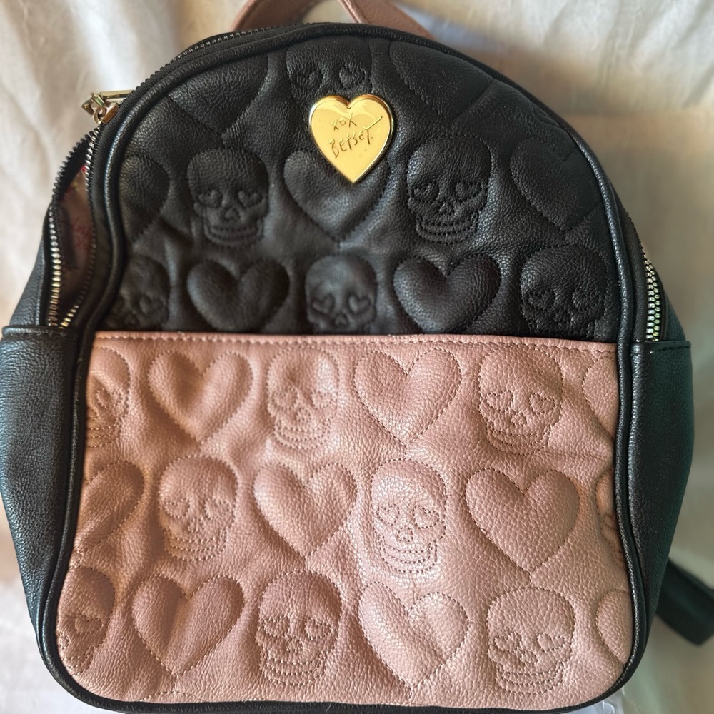 Betsy Johnson Skull Quilted Mini Backpack